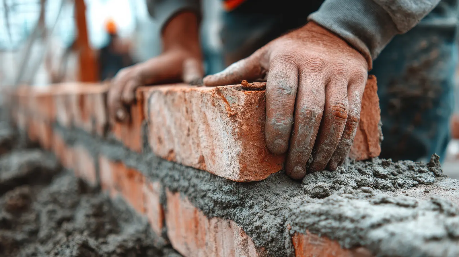 Murer og flislegger i arbeid